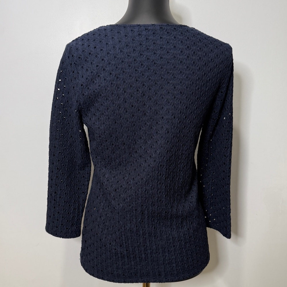 Chico's Navy‎ Blue V-Neck Top - Picture 4 of 4